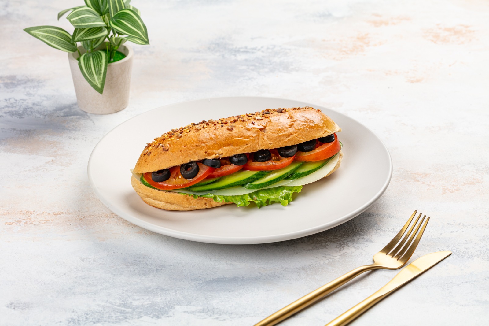 Baguette with Kashkaval Cheese