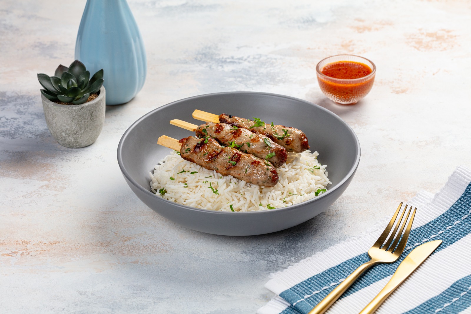 Beef Kebab with Rice