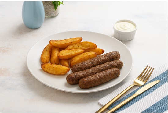 Beef Kofta with Potato Wedges